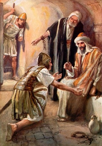 "The Jailer, Trembling, Fell Down before Paul and Silas"