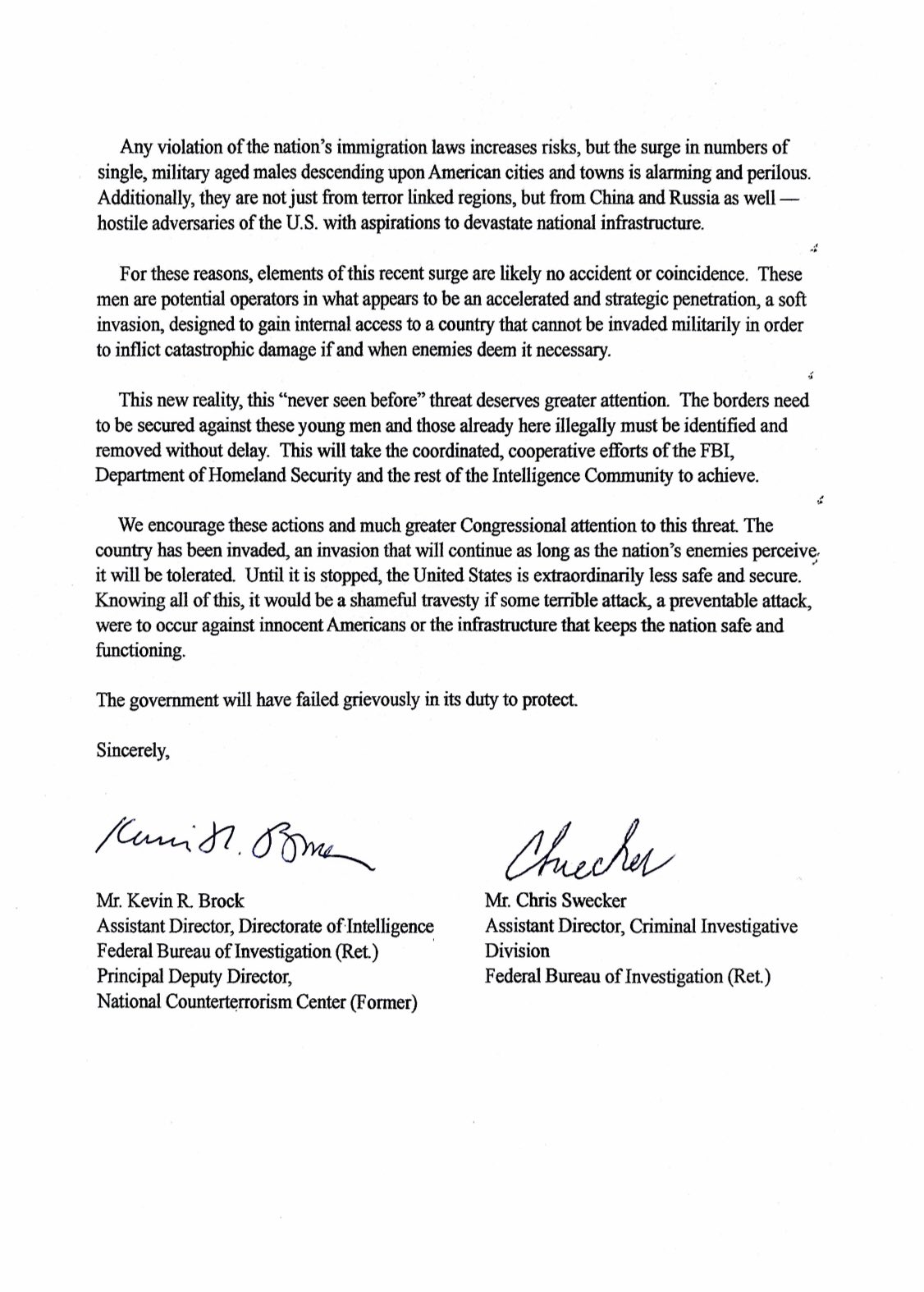 Chilling Letter Warns